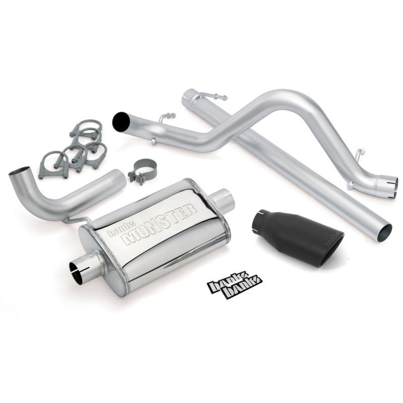 Banks Power 07-11 Jeep 3.8L Wrangler - 2dr Monster Exhaust System - SS Single Exhaust w/ Black Tip - Crew Original