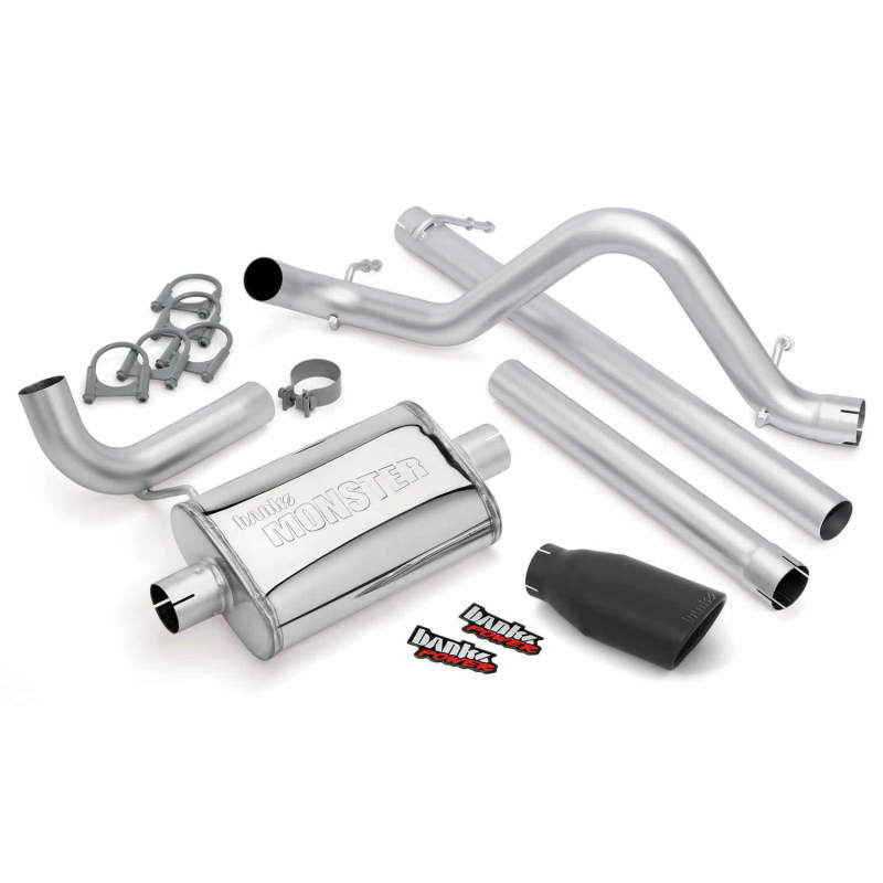 Banks Power 07-11 Jeep 3.8L Wrangler Unlimited - 4dr Monster Exh Sys - SS Single Exh w/ Black Tip - Crew Original