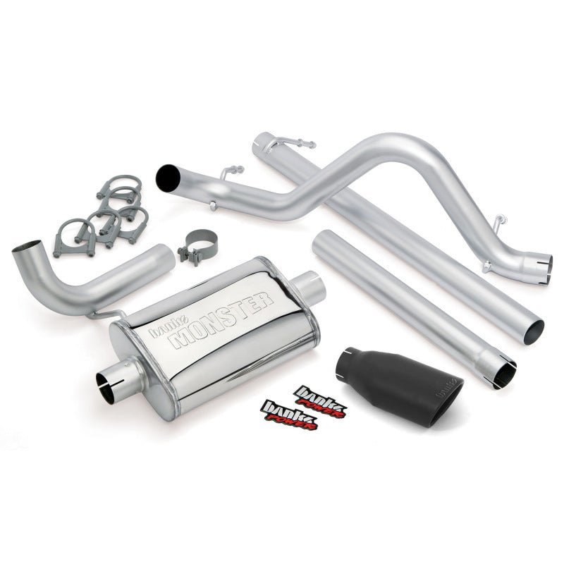 Banks Power 07-11 Jeep 3.8L Wrangler Unlimited - 4dr Monster Exh Sys - SS Single Exh w/ Black Tip - Crew Original