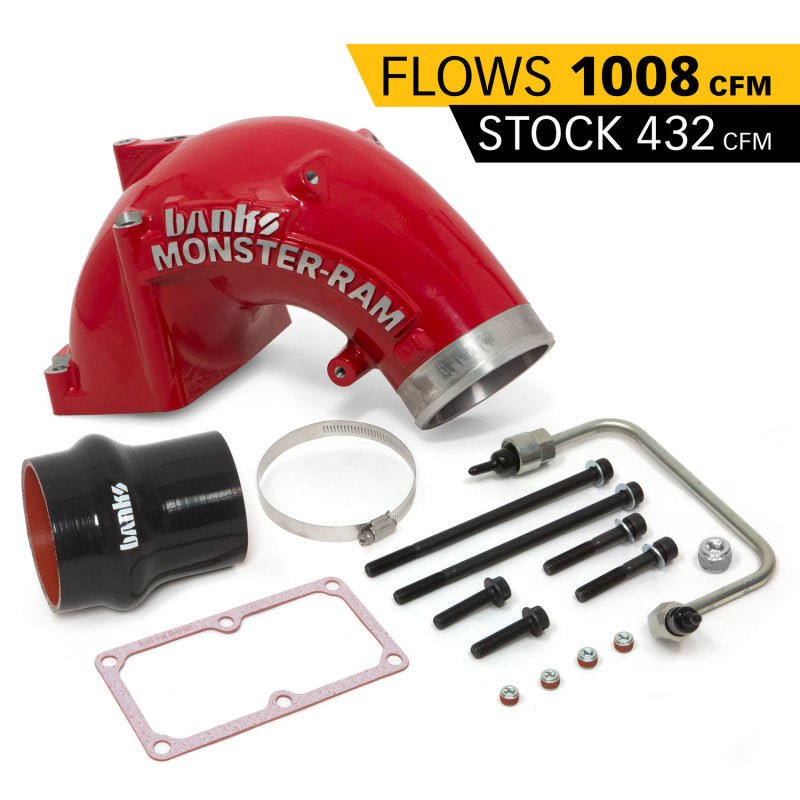 Banks Power 07.5-17 Ram 2500/3500 6.7L Diesel Monster-Ram Intake System w/Fuel Line 4.0in Red - Crew Original