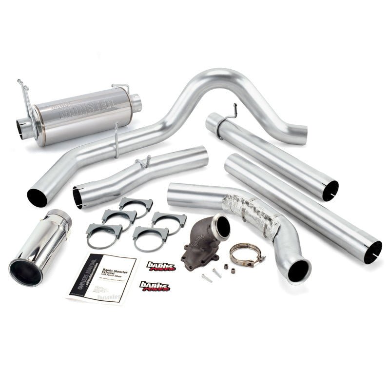Banks Power 99-03 Ford 7.3L Monster Exh w/ Power Elbow - SS Single Exh w/ Chrome Tip - Crew Original