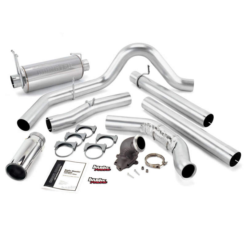Banks Power 99-03 Ford 7.3L Monster Exh w/ Power Elbow - SS Single Exh w/ Chrome Tip - Crew Original