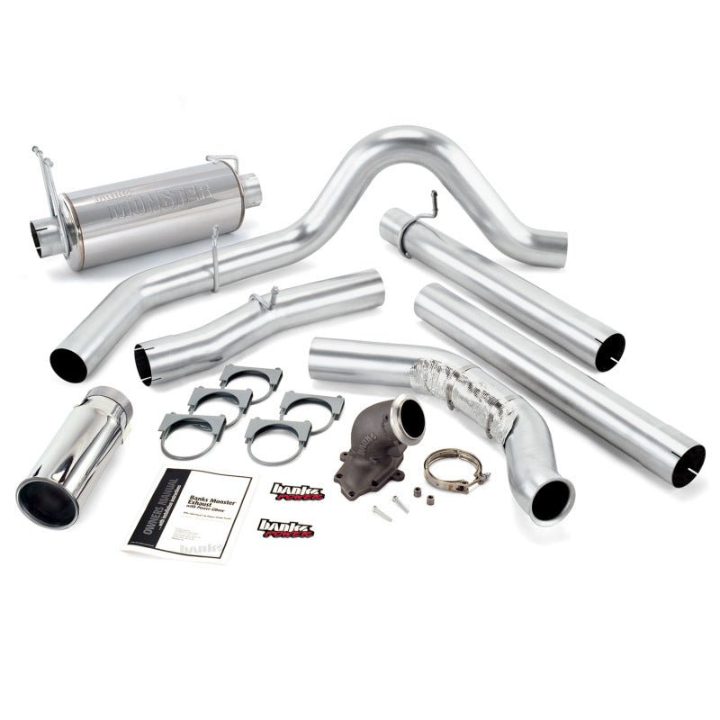 Banks Power 99-03 Ford 7.3L Monster Exh w/ Power Elbow - SS Single Exh w/ Chrome Tip - Crew Original