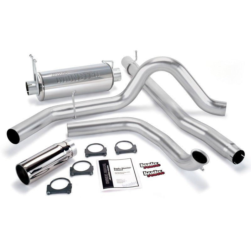 Banks Power 99-03 Ford 7.3L Monster Exhaust System - SS Single Exhaust w/ Chrome Tip - Crew Original