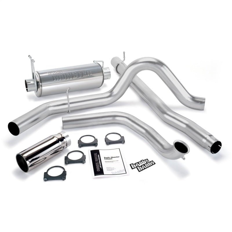 Banks Power 99-03 Ford 7.3L Monster Exhaust System - SS Single Exhaust w/ Chrome Tip - Crew Original