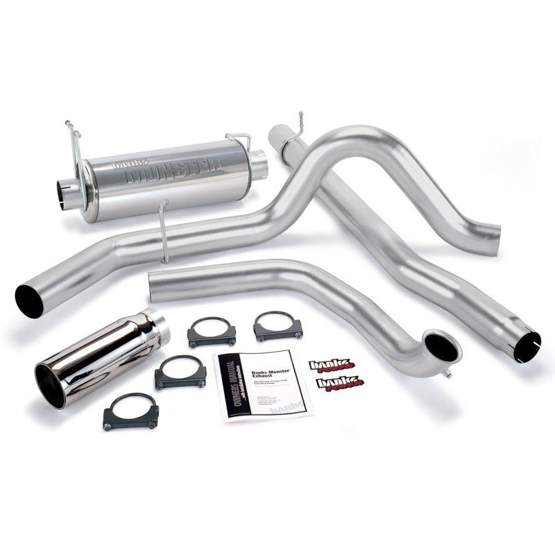 Banks Power 99-03 Ford 7.3L Monster Exhaust System - SS Single Exhaust w/ Chrome Tip - Crew Original