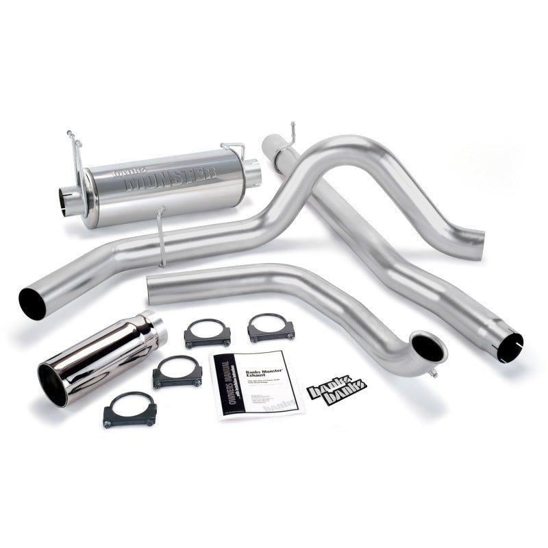 Banks Power 99-03 Ford 7.3L Monster Exhaust System - SS Single Exhaust w/ Chrome Tip - Crew Original