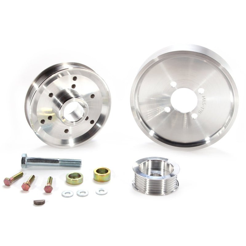BBK 02-04 Mustang 4.6 GT Underdrive Pulley Kit - Lightweight CNC Billet Aluminum (3pc) - Crew Original