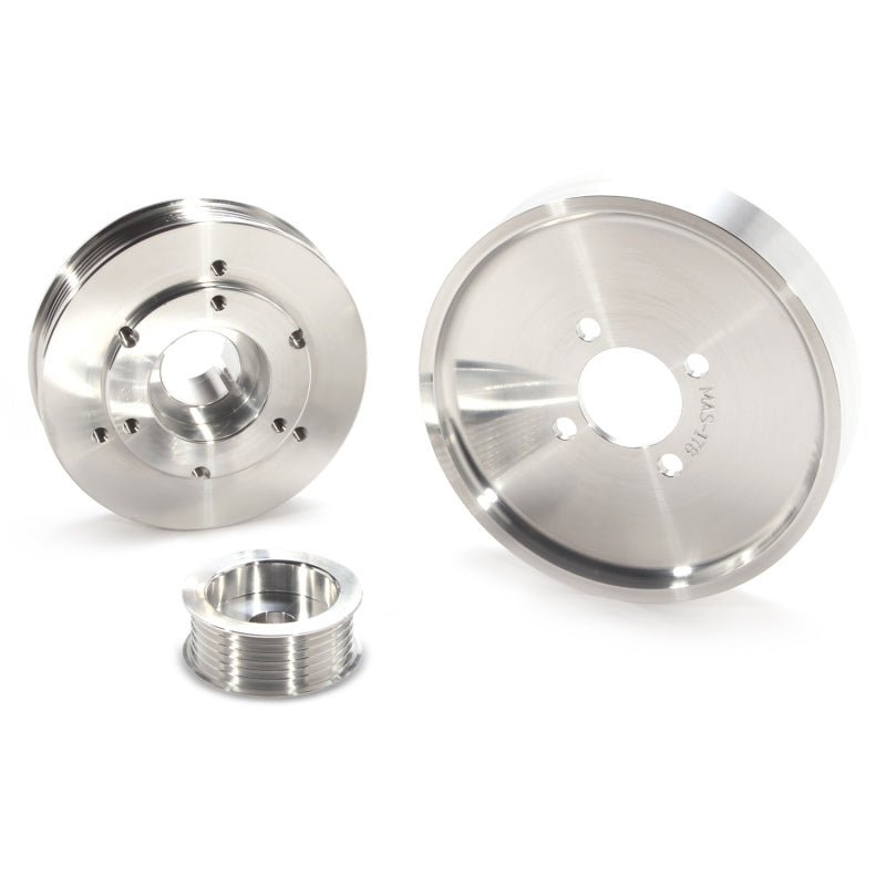BBK 02-04 Mustang 4.6 GT Underdrive Pulley Kit - Lightweight CNC Billet Aluminum (3pc) - Crew Original