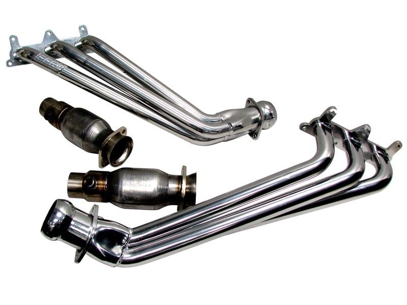 BBK 10-11 Camaro V6 Long Tube Exhaust Headers With Converters - 1-5/8 Chrome - Crew Original