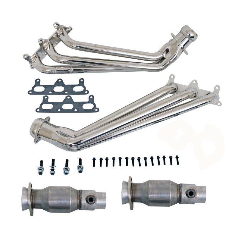 BBK 10-11 Camaro V6 Long Tube Exhaust Headers With Converters - 1-5/8 Chrome - Crew Original