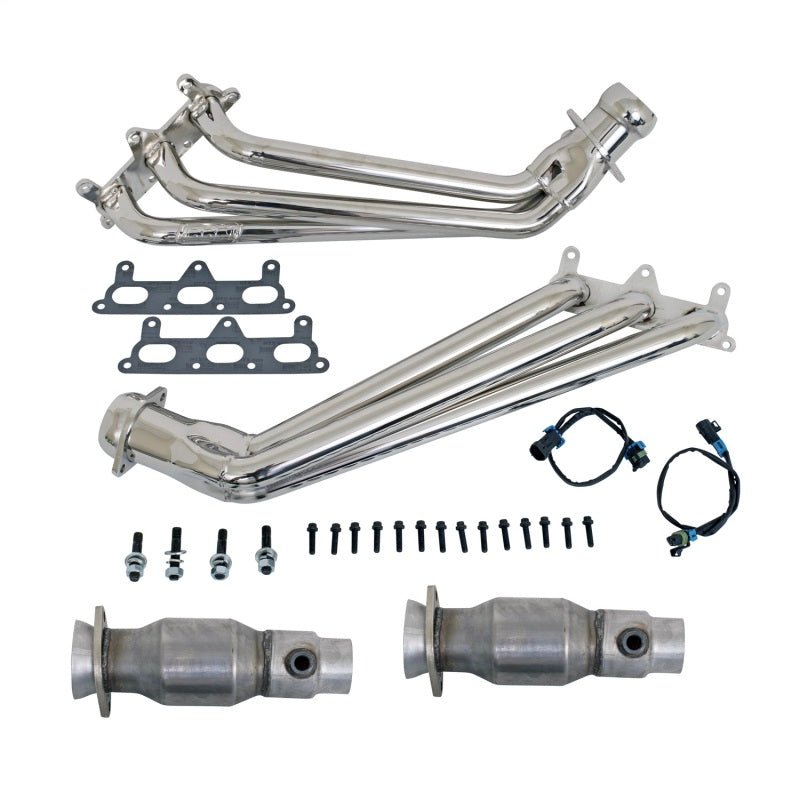BBK 10-11 Camaro V6 Long Tube Exhaust Headers With Converters - 1-5/8 Chrome - Crew Original