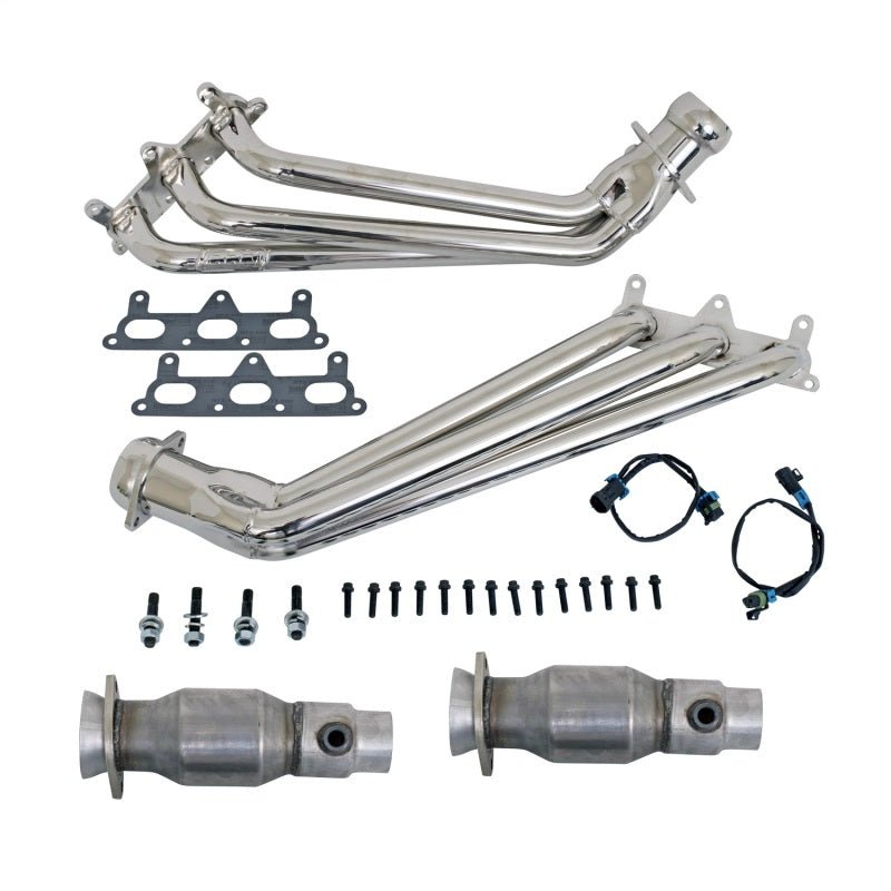 BBK 10-11 Camaro V6 Long Tube Exhaust Headers With Converters - 1-5/8 Chrome - Crew Original