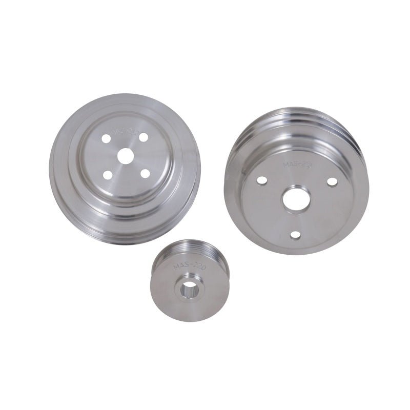 BBK 85-97 GM Truck 305 350 Underdrive Pulley Kit - Lightweight CNC Billet Aluminum (3pc) - Crew Original