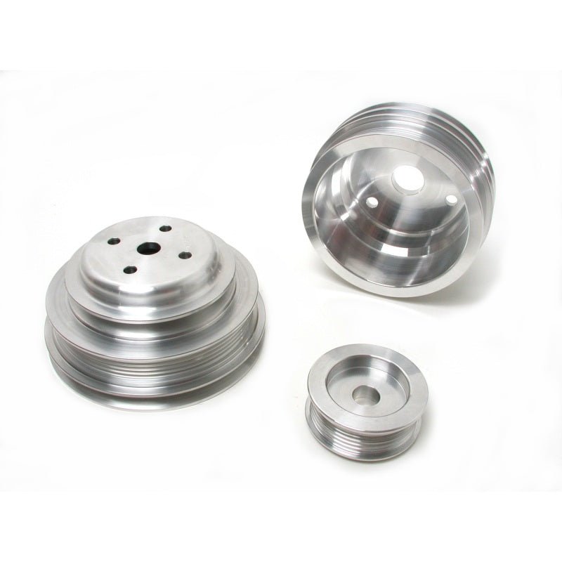 BBK 85-97 GM Truck 305 350 Underdrive Pulley Kit - Lightweight CNC Billet Aluminum (3pc) - Crew Original