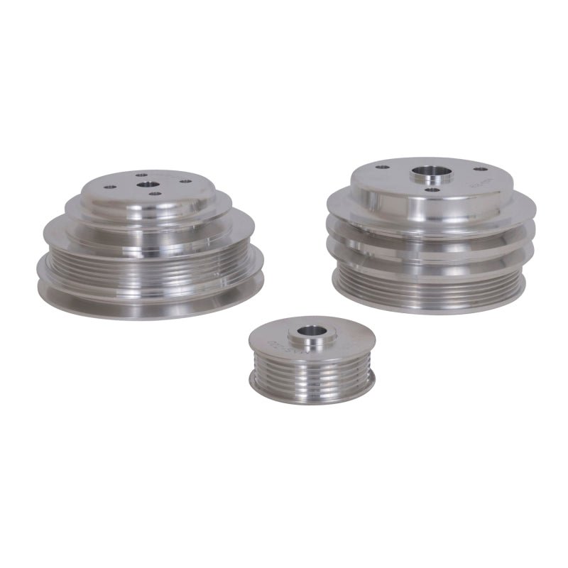 BBK 85-97 GM Truck 305 350 Underdrive Pulley Kit - Lightweight CNC Billet Aluminum (3pc) - Crew Original