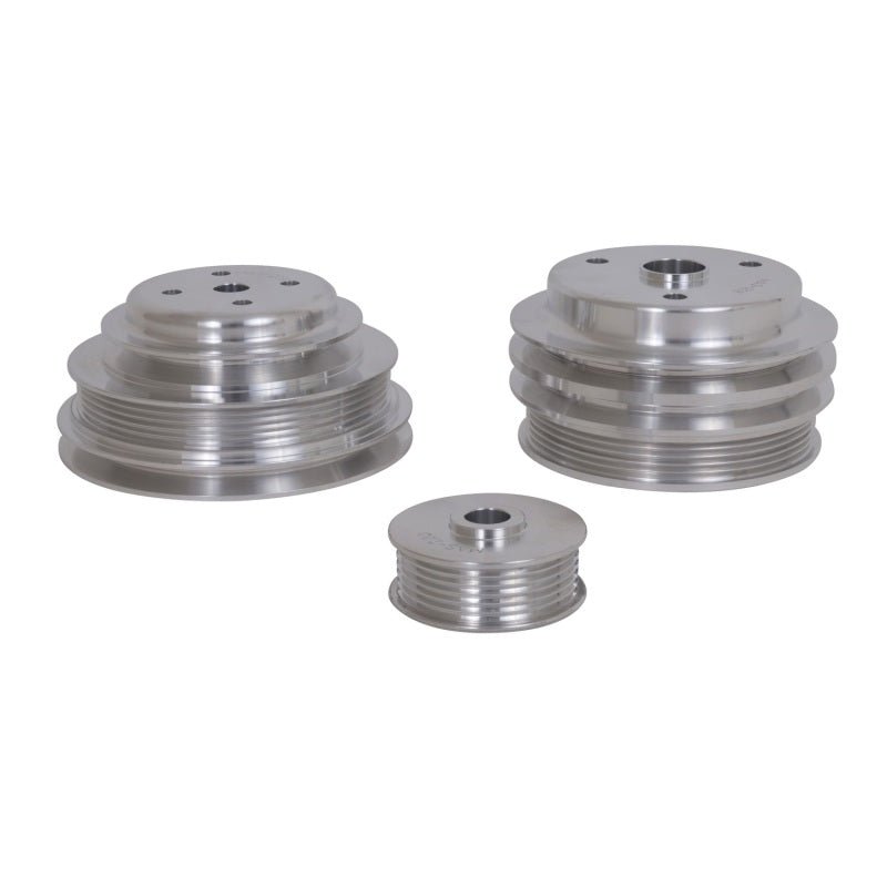 BBK 85-97 GM Truck 305 350 Underdrive Pulley Kit - Lightweight CNC Billet Aluminum (3pc) - Crew Original