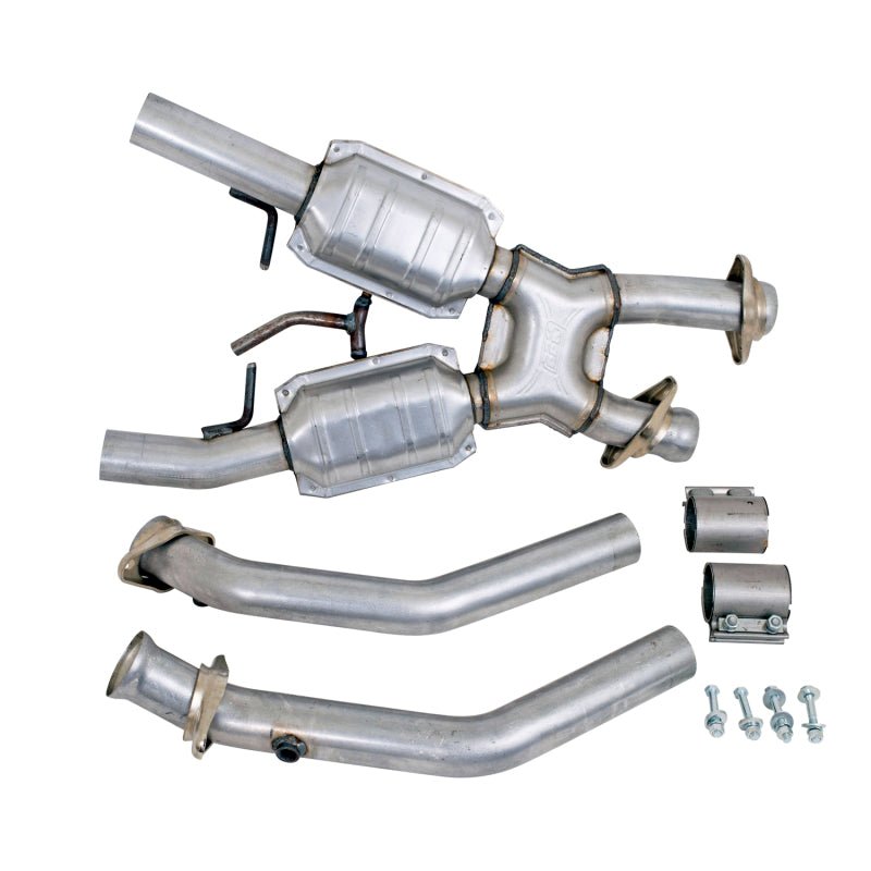 BBK 86-93 Mustang 5.0 High Flow X Pipe With Catalytic Converters - 2-1/2 - Crew Original
