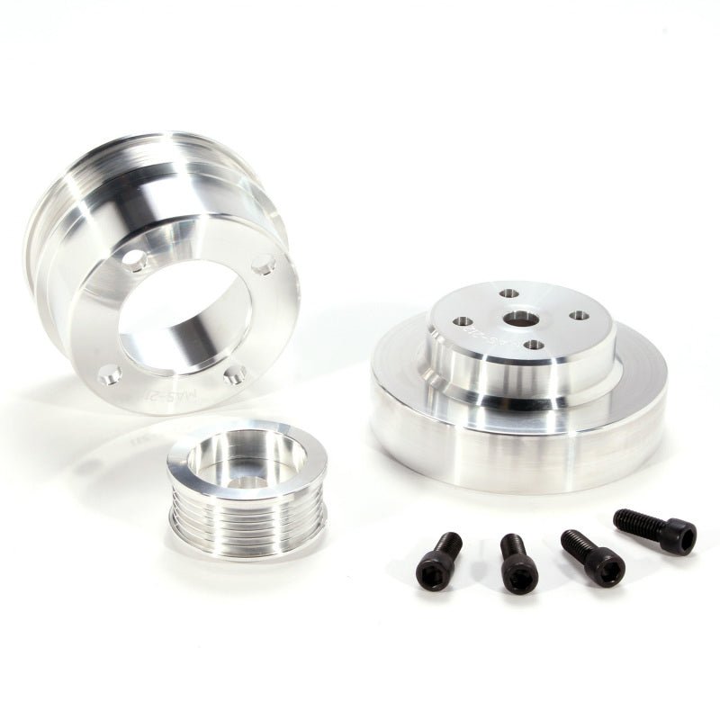 BBK 86-93 Mustang 5.0 Underdrive Pulley Kit - Lightweight CNC Billet Aluminum (3pc) - Crew Original