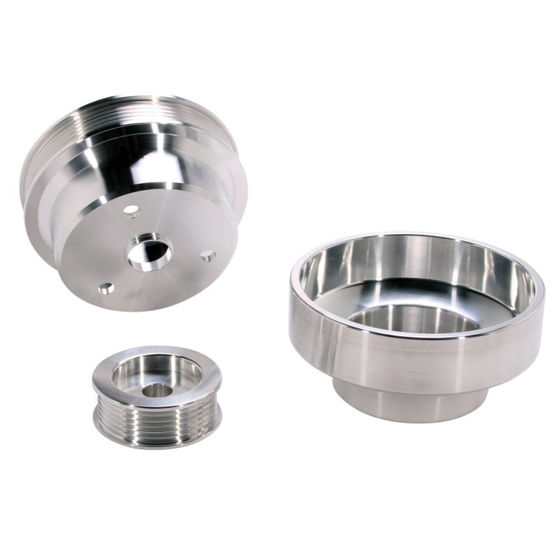BBK 88-95 GM Truck 4.3 5.0 5.7 Underdrive Pulley Kit - Lightweight CNC Billet Aluminum (3pc) - Crew Original