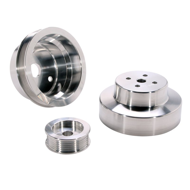 BBK 88-95 GM Truck 4.3 5.0 5.7 Underdrive Pulley Kit - Lightweight CNC Billet Aluminum (3pc) - Crew Original