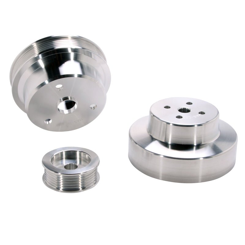 BBK 88-95 GM Truck 4.3 5.0 5.7 Underdrive Pulley Kit - Lightweight CNC Billet Aluminum (3pc) - Crew Original