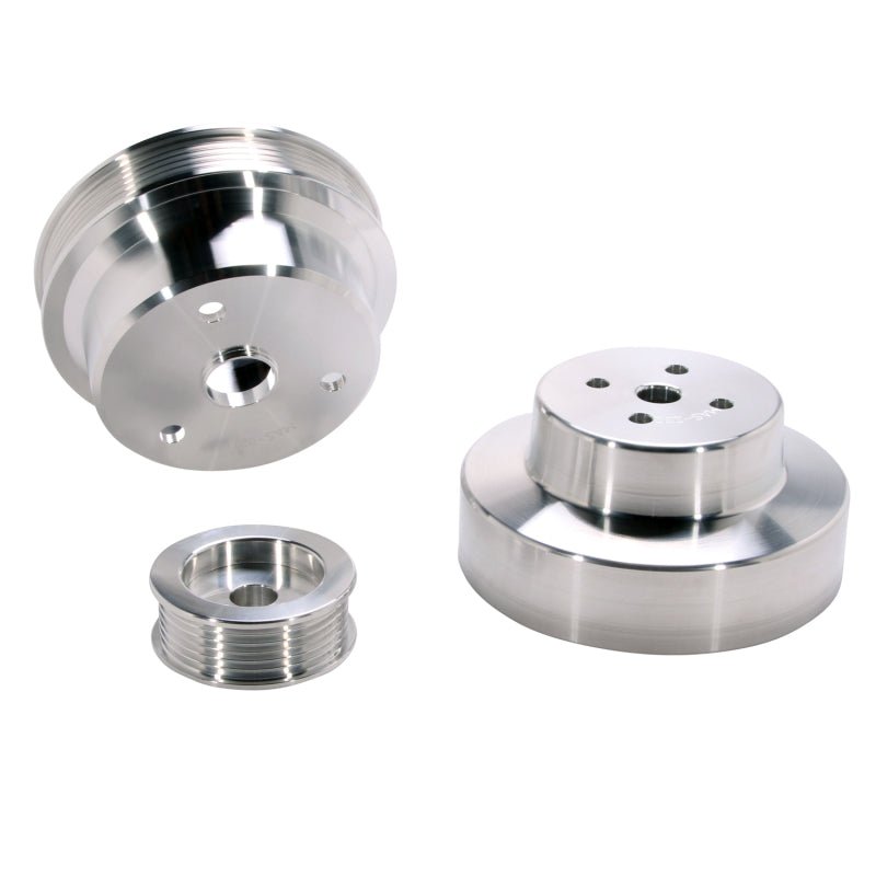 BBK 88-95 GM Truck 4.3 5.0 5.7 Underdrive Pulley Kit - Lightweight CNC Billet Aluminum (3pc) - Crew Original