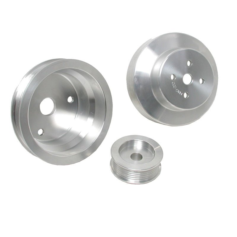 BBK 88-95 GM Truck 4.3 5.0 5.7 Underdrive Pulley Kit - Lightweight CNC Billet Aluminum (3pc) - Crew Original