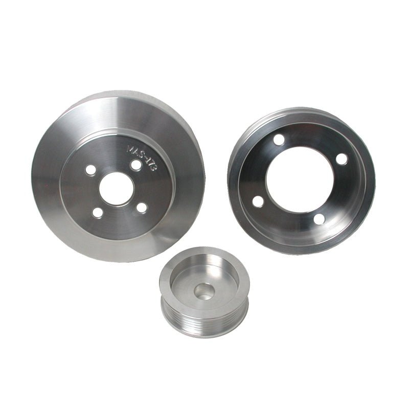 BBK 94-95 Mustang 5.0 Underdrive Pulley Kit - Lightweight CNC Billet Aluminum (3pc) - Crew Original