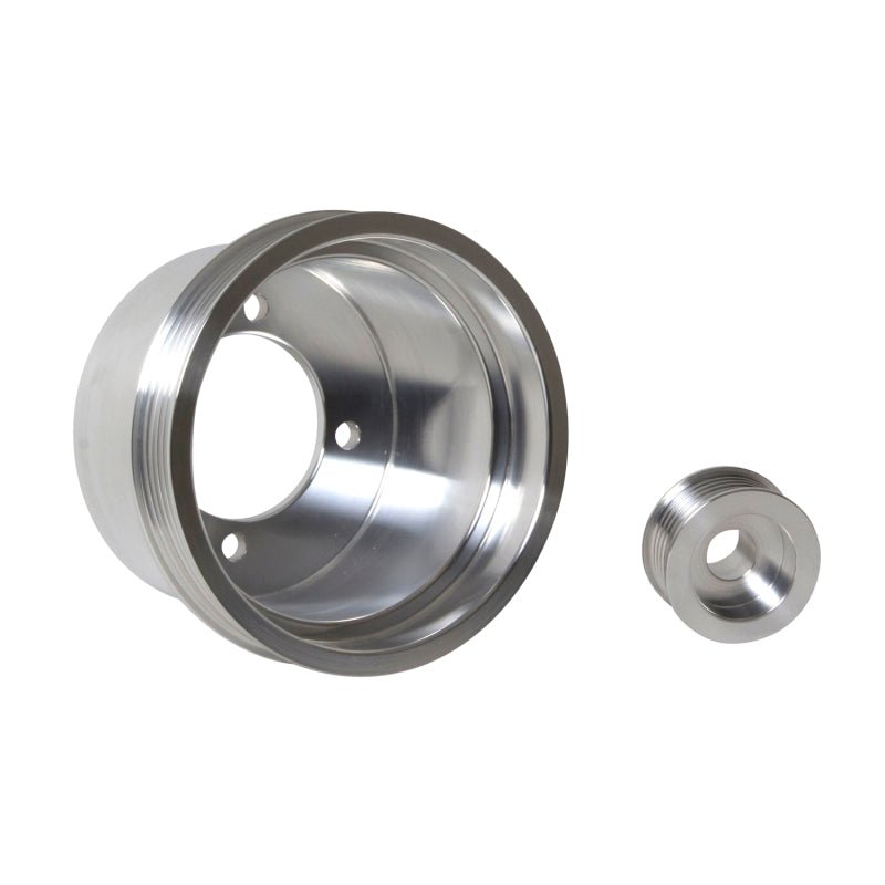 BBK 94-98 Mustang 3.8 V6 Underdrive Pulley Kit - Lightweight CNC Billet Aluminum (2pc) - Crew Original