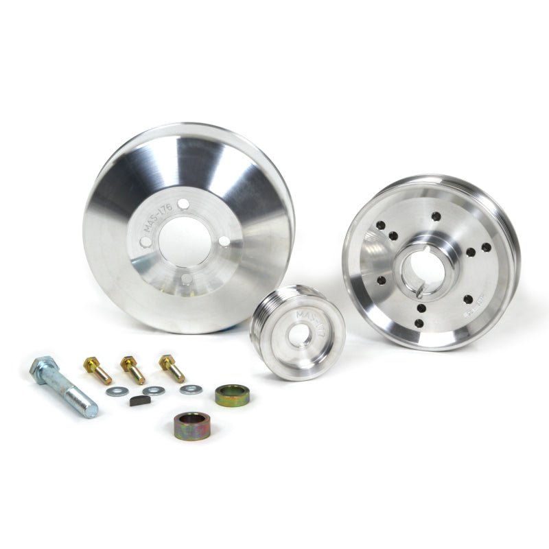 BBK 96-01 Mustang 4.6 GT Cobra Underdrive Pulley Kit - Lightweight CNC Billet Aluminum (3pc) - Crew Original