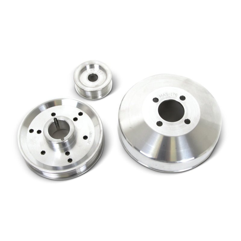 BBK 96-01 Mustang 4.6 GT Cobra Underdrive Pulley Kit - Lightweight CNC Billet Aluminum (3pc) - Crew Original