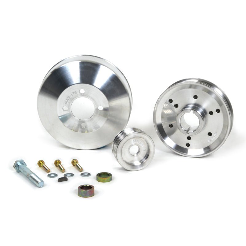 BBK 96-01 Mustang 4.6 GT Cobra Underdrive Pulley Kit - Lightweight CNC Billet Aluminum (3pc) - Crew Original