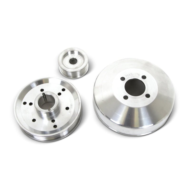 BBK 96-01 Mustang 4.6 GT Cobra Underdrive Pulley Kit - Lightweight CNC Billet Aluminum (3pc) - Crew Original