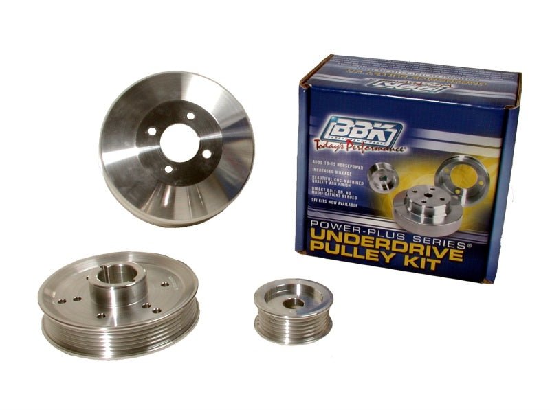 BBK 96-01 Mustang 4.6 GT Cobra Underdrive Pulley Kit - Lightweight CNC Billet Aluminum (3pc) - Crew Original