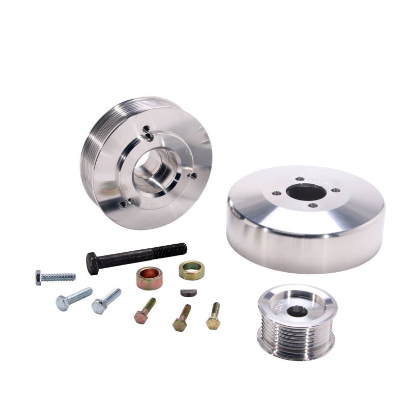 BBK 97-04 Ford F150 Expedition 4.6 5.4 Underdrive Pulley Kit - Lightweight CNC Billet Aluminum (3pc) - Crew Original