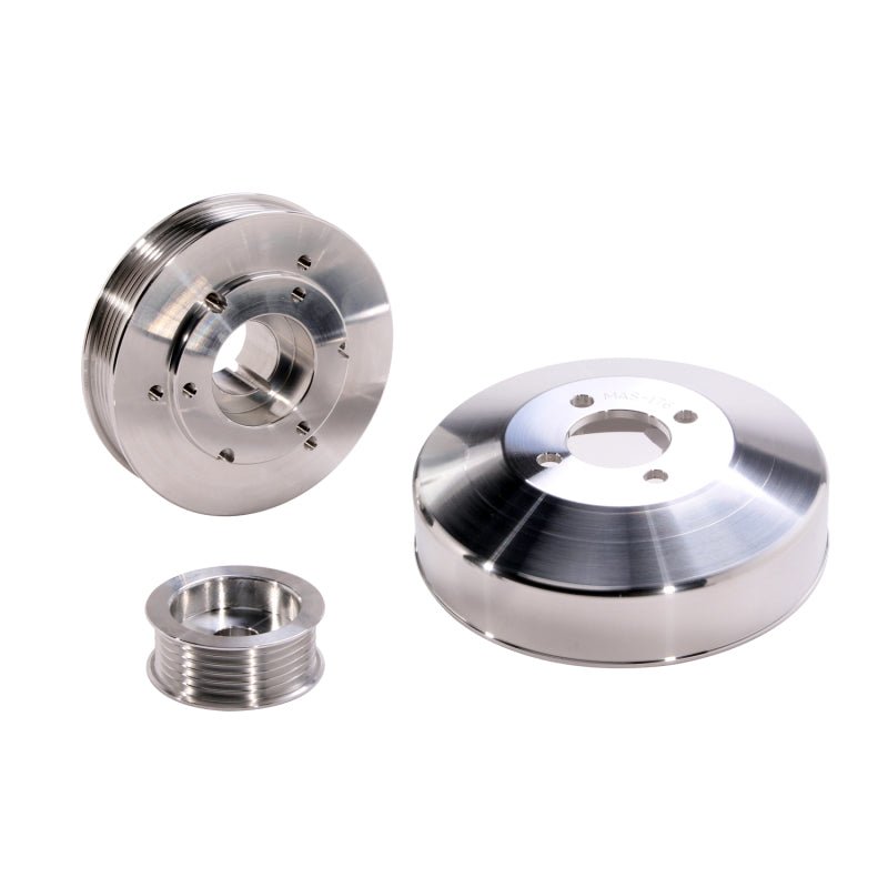BBK 97-04 Ford F150 Expedition 4.6 5.4 Underdrive Pulley Kit - Lightweight CNC Billet Aluminum (3pc) - Crew Original