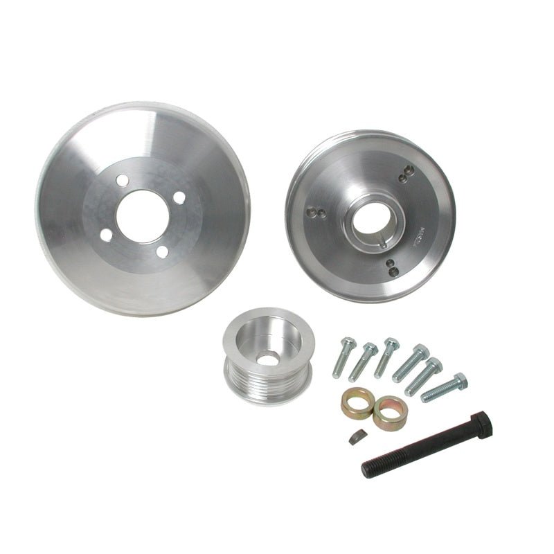 BBK 97-04 Ford F150 Expedition 4.6 5.4 Underdrive Pulley Kit - Lightweight CNC Billet Aluminum (3pc) - Crew Original