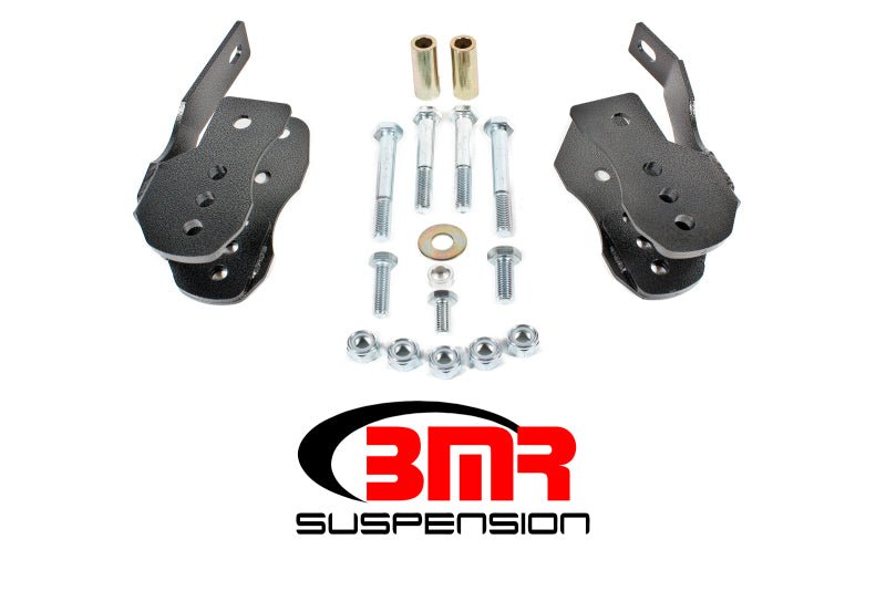 BMR 05-14 S197 Mustang Bolt-On Control Arm Relocation Brackets - Black Hammertone - Crew Original