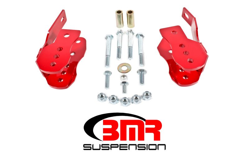 BMR 05-14 S197 Mustang Bolt-On Control Arm Relocation Brackets - Red - Crew Original