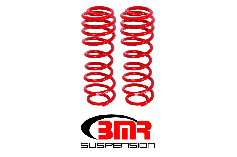 BMR 05-14 S197 Mustang GT/GT500 Rear Performance/Drag Lowering Springs - Red - Crew Original