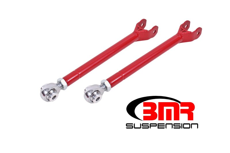 BMR 08-17 Challenger Lower Trailing Arms w/ Single Adj. Rod Ends - Red - Crew Original