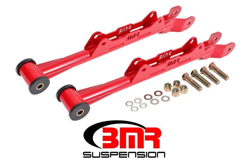 BMR 10-15 5th Gen Camaro Chrome Moly Non-Adj. Rear Lower Control Arms (Delrin) - Red - Crew Original