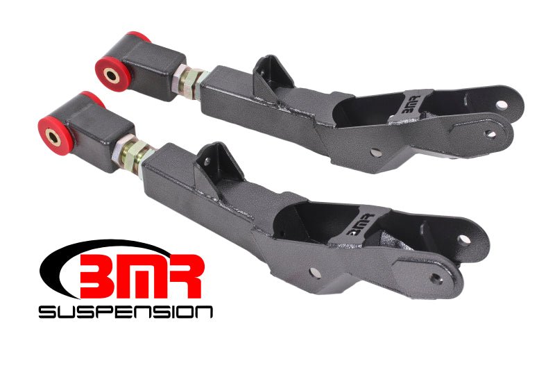 BMR 10-15 5th Gen Camaro Rear Lower Control Arms On-Car Adj. (Polyurethane) - Black Hammertone - Crew Original