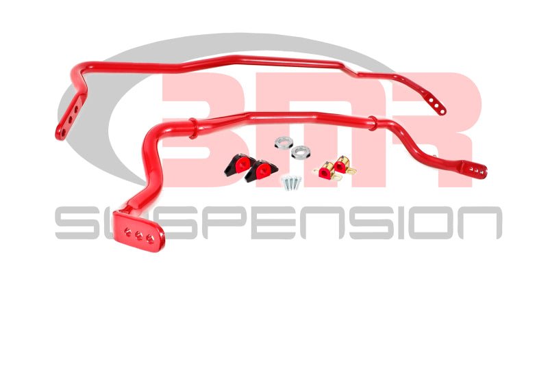 BMR 15-17 S550 Mustang Front & Rear Sway Bar Kit w/ Bushings - Red - Crew Original