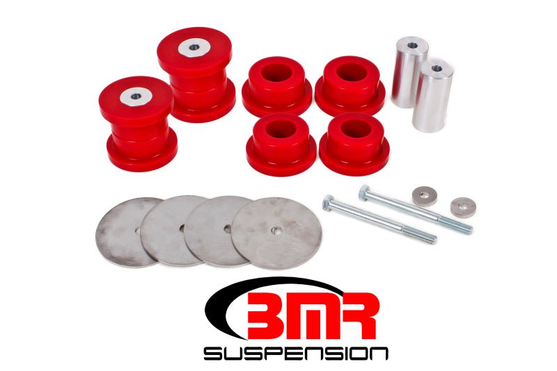 BMR 16-17 6th Gen Camaro Rear Cradle Bushing Kit (Polyurethane) - Red - Crew Original
