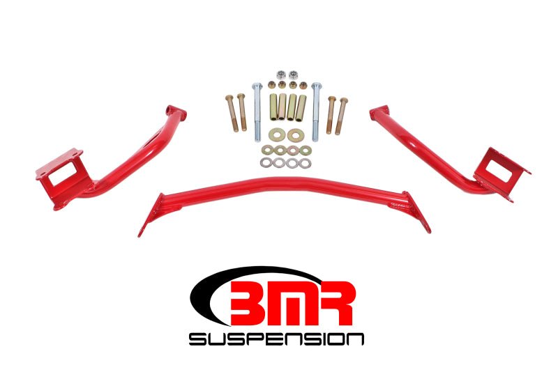 BMR 79-04 Fox Mustang Tubular Style Upper Torque Box Reinforcement Plates - Red - Crew Original