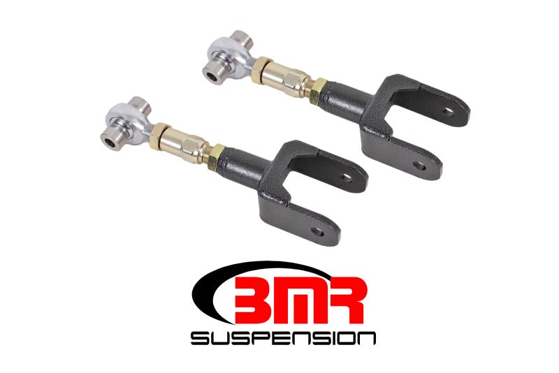 BMR 79-04 Fox Mustang Upper Control Arms On-Car Adj. Rod Ends - Black Hammertone - Crew Original