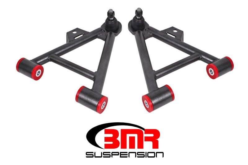 BMR 79-93 Mustang Lower Non-Adj. A-Arms (Coilover Only) w/ STD. Ball Joint (Poly) - Black Hammertone - Crew Original