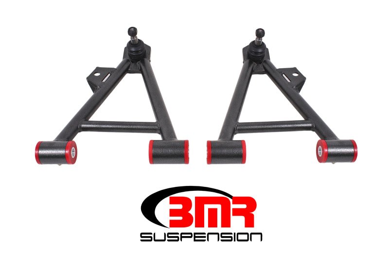 BMR 94-04 Mustang Lower Non-Adj. A-Arms (Coilover Only) w/ Tall Ball Joint (Poly) - Black Hammertone - Crew Original